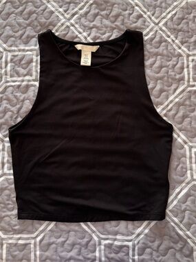 H&M Black Cropped Tank with High Neck